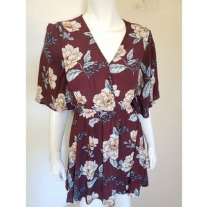 Forever 21 Burgundy Floral Dress